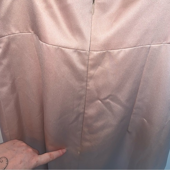 Vivian Dessy Diamond Pink Maxi Dress Spaghetti Strap 10 - Picture 10 of 10